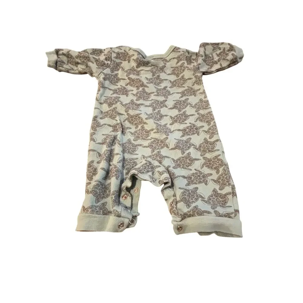Adorable Modern Baby Romper - 0-3M Sea Turtle Print